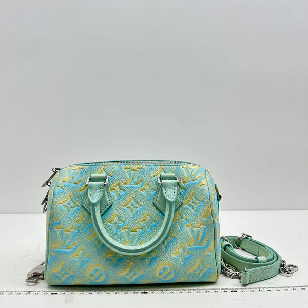 【TikTok Livestream】Louis Vuitton/LV Nano Speedy 20 Monogram Stardust Green Shoulder Bag