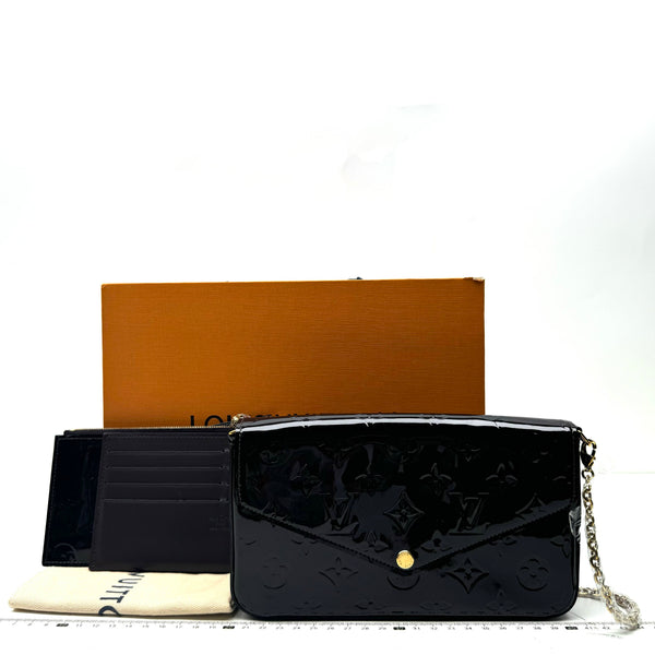 【TikTok Livestream】Louis Vuitton/LV Pochette Felicie Amarante Vernis Leather WOC Crossbody Bag