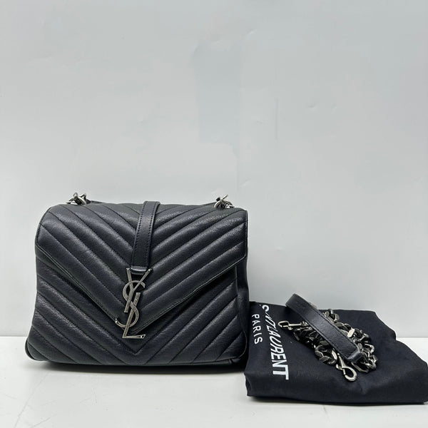 【TikTok Livestream】Saint Laurent/YSL Medium College Chevron Black