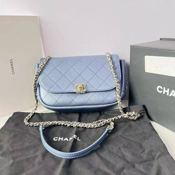 Chanel/CC Casual Trip Metallic Blue Flap Bag