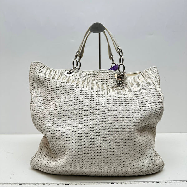 【TikTok Livestream】Dior/CD Woven Shopping Tote Off White