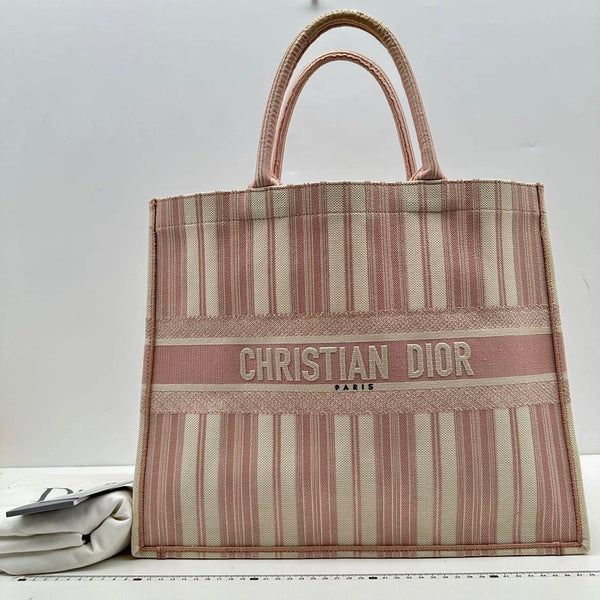 【TikTok Livestream】Dior/CD Book Tote Large Embroidery Blush Pink Tote Bag