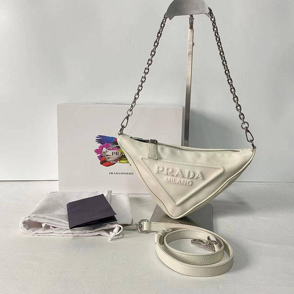 【TikTok Livestream】Prada Grace Lux Triangle White