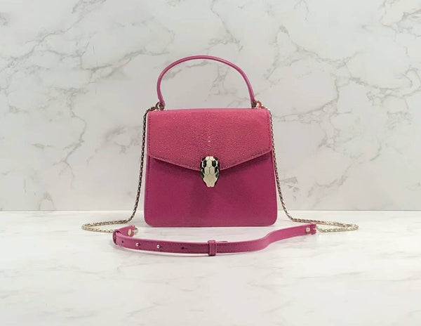 【TikTok Livestream】Bvlgari Serpenti Forever Stingray Hot Pink Shoulder Bag/Handbag