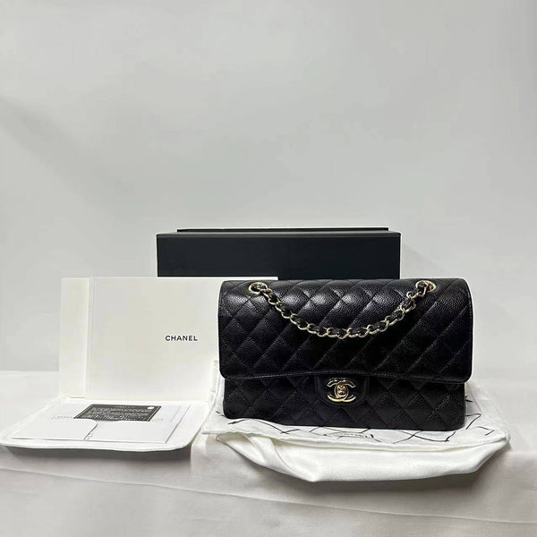 Chanel/CC Classic Double Flap Bag Medium Caviar Black Shoulder Bag