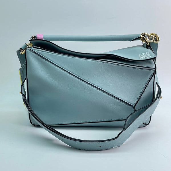 【TikTok Livestream】Loewe Puzzle Medium Blue Shoulder Bag