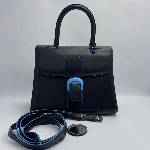 【TikTok Livestream】Delvaux Brilliant MM Limited Edition Box Calf Leather with Blue Glazing