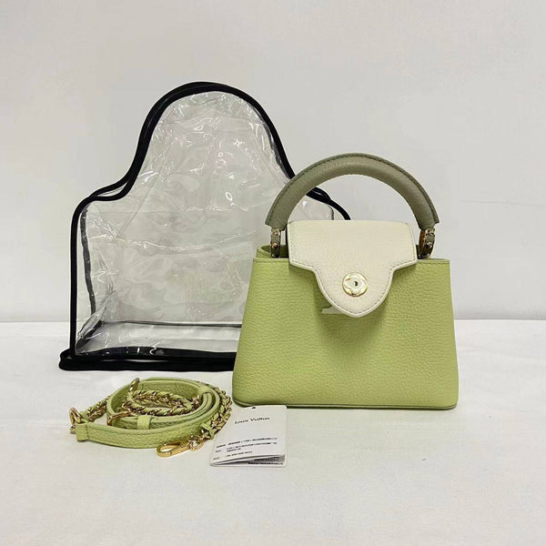 【TikTok Livestream】Louis Vuitton/LV Capucines Mini Light Green Shoulder Bag/Handbag