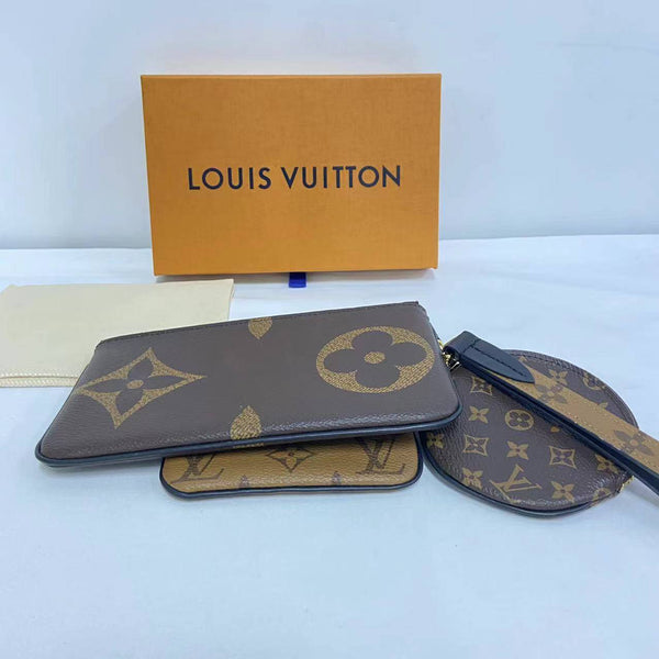 【TikTok Livestream】Louis Vuitton Trio Pouch Limited Edition Reverse Monogram Giant