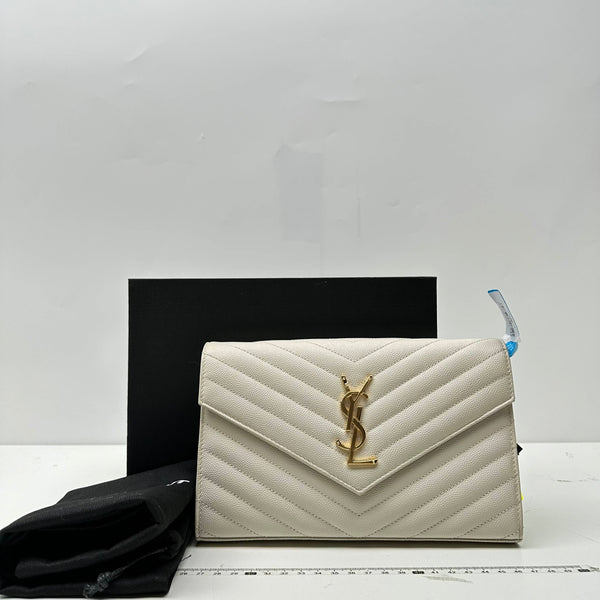 【TikTok Livestream】Saint Laurent/YSL Cassandre Envelope Large Off White