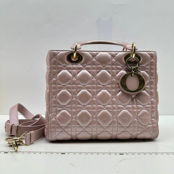 【TikTok Livestream】Dior/CD Lady Dior Medium Iridescent Pink Shoulder Bag