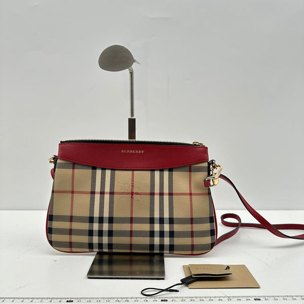 【TikTok Livestream】Burberry Horseferry Check Peyton Crossbody Clutch Bag