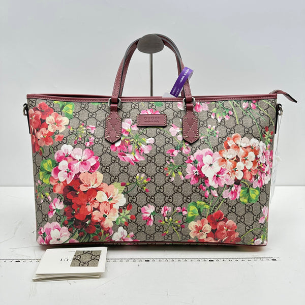 【TikTok Livestream】Gucci/GG Blooms  Supreme Canvas Beige Tote Bag