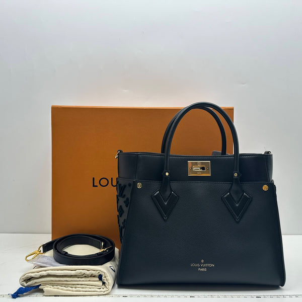 【TikTok Livestream】Louis Vuitton/LV On My Side MM Black Calfskin/Cashmere Handbag/Shoulder Bag