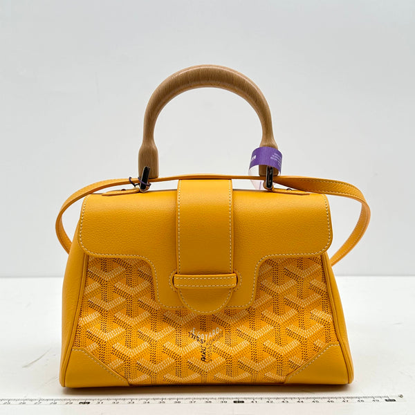 【TikTok Livestream】Goyard Saigon Goyardine Mini Yellow Coated Canvas/Calfskin Shoulder Bag