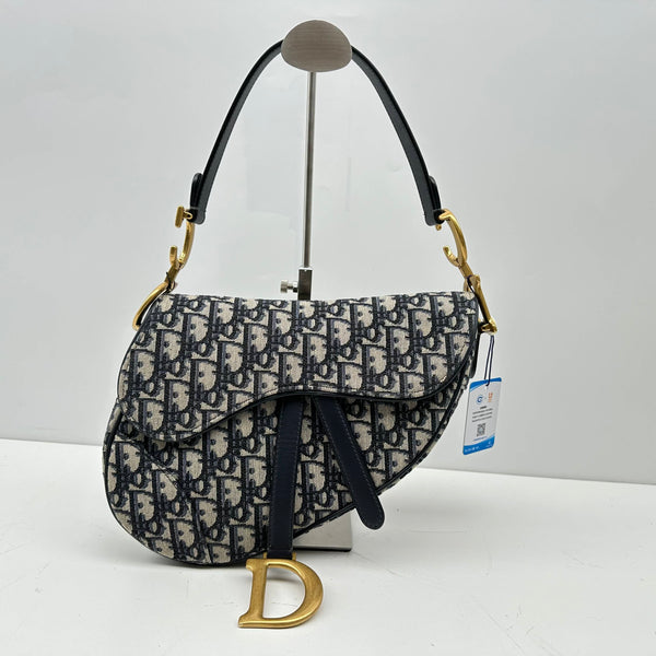 【TikTok Livestream】DIOR Saddle Oblique Jacquard Blue