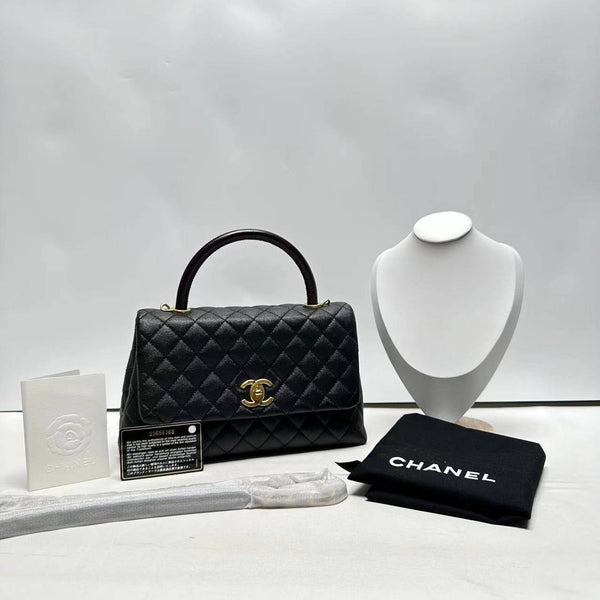 CHANEL Calfskin Crossbody Bags Coco Handle Black