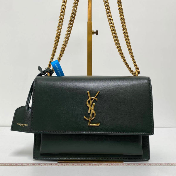 【TikTok Livestream】Saint Laurent/YSL Sunset Medium Satchel Flap Green S1215