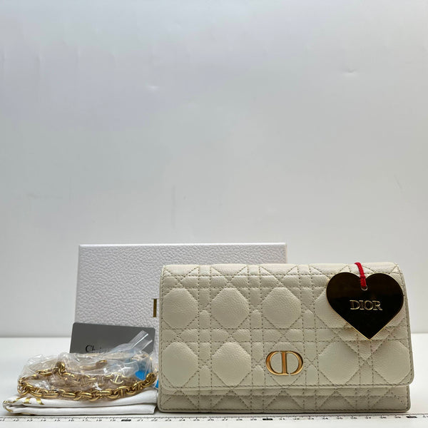 【TikTok Livestream】Dior/CD Caro Cannage Quilted Off White Belt Bag