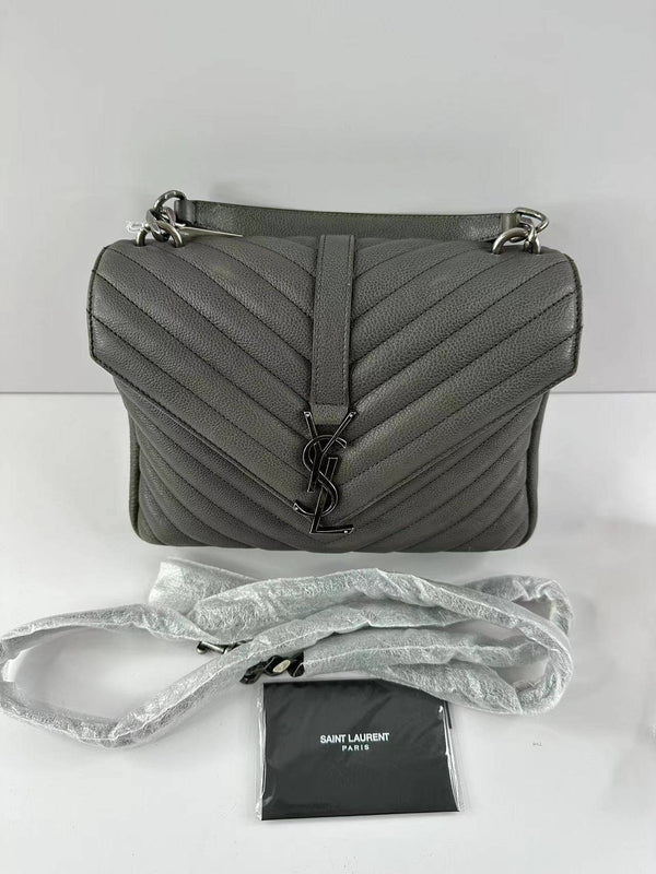 【TikTok Livestream】Saint Laurent/YSL College Medium Grey Shoulder Bag/Handbag