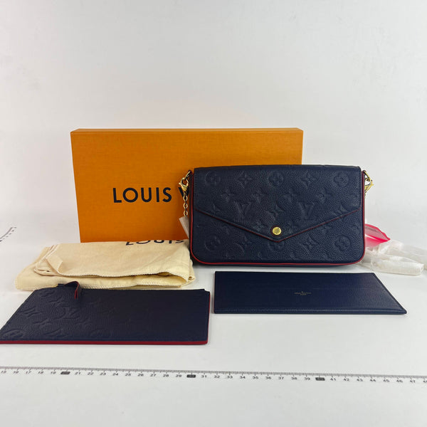 【TikTok Livestream】Louis Vuitton/LV Pochette Felicie  Empreinte Navy Blue Crossbody