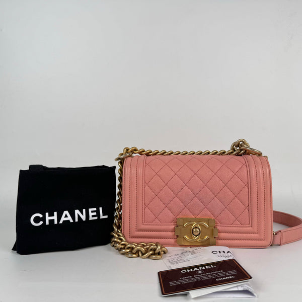 Chanel/CC Le Boy Small Caviar Pink Crossbody