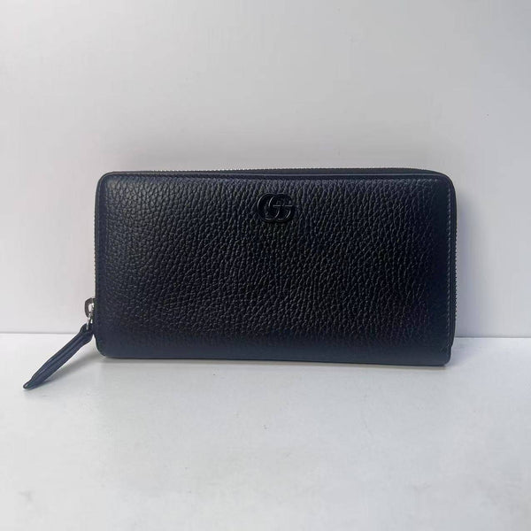 【TikTok Livestream】Gucci/GG Calfskin Wallet Marmont Zip Around Wallet Black