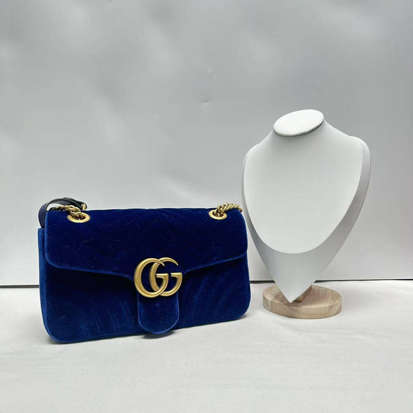 【TikTok Livestream】Gucci/GG Marmont Small Matelasse Blue CPU0108