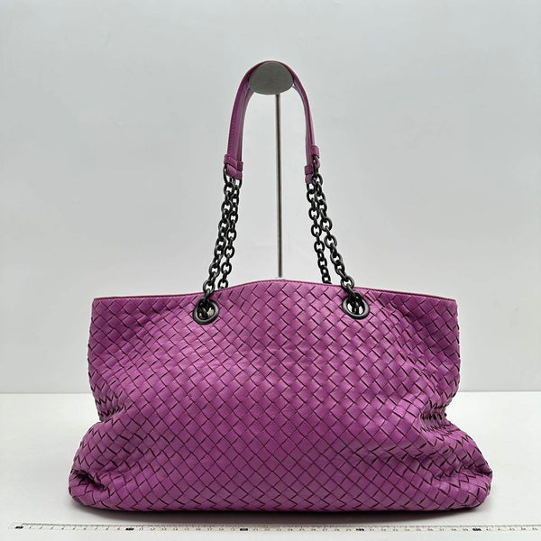 【TikTok Livestream】Bottega Veneta/BV Intrecciato Large Chain Purple Tote Bag