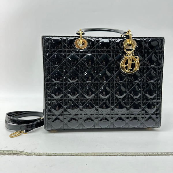 【TikTok Livestream】Dior/CD LadyDior Large Cannage Quilted Black With Gold Hardware Shoulder Bag