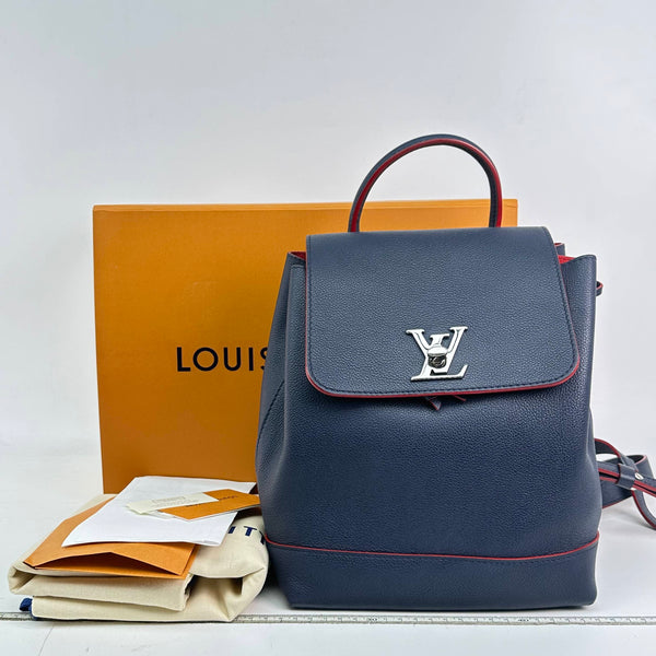 【TikTok Livestream】Louis Vuitton/LV Lockme Empreinte Navy Blue With Red Interior Backpack