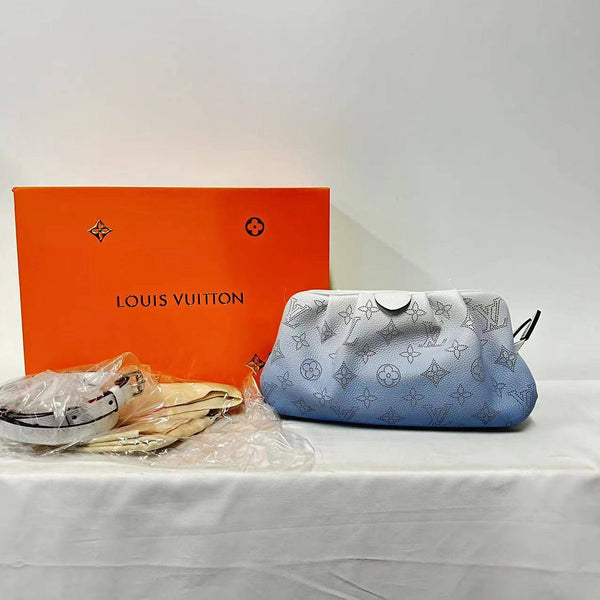 【TikTok Livestream】Louis Vuitton/LV Mahina Mini Scala Pouch Empreinte Ombre Blue Crossbody