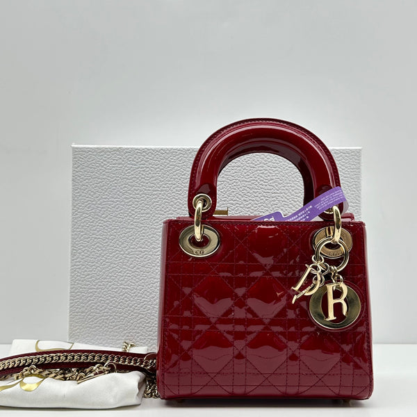 【TikTok Livestream】Dior/CD LadyDior Mini Red Shoulder Bag