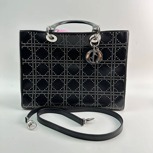 【TikTok Livestream】Dior/CD LadyDior Large Cannage Black Limited Edition Shoulder Bag/Handbag