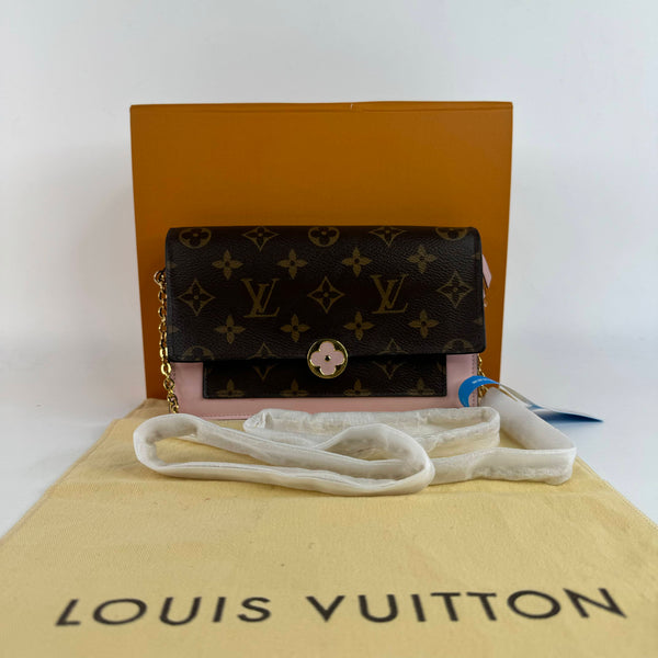 【TikTok Livestream】Louis Vuitton/LV Flore Coated Canvas Monogram/Pink WOC Crossbody