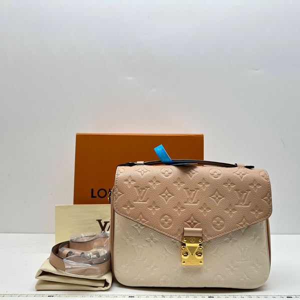 【TikTok Livestream】Louis Vuitton/LV Pochette Metis Empreinte Rose/Cream Shoulder Bag