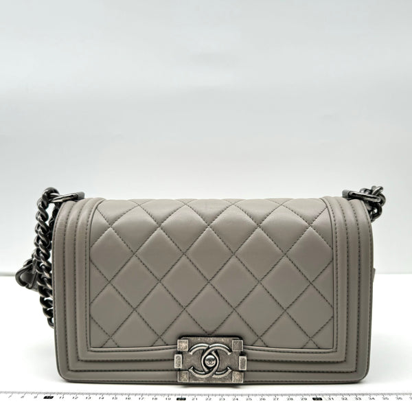 Chanel/CC Le Boy Medium Grey Shoulder Bag