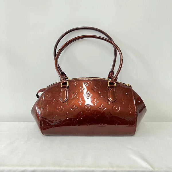 【TikTok Livestream】Louis Vuitton/LV Sherwood PM Vernis Rouge Fauviste Handbag