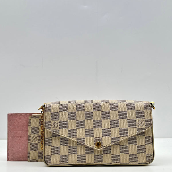 【TikTok Livestream】Louis Vuitton/LV Pochette Felicie Damier Azur WOC Crossbody