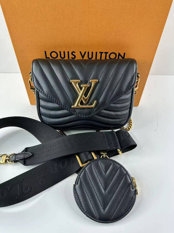 【TikTok Livestream】Louis Vuitton/LV New Wave Multi Pochette Black Shoulder Bag