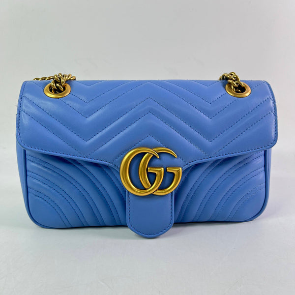 【TikTok Livestream】Gucci/GG Marmont Small Blue Crossbody