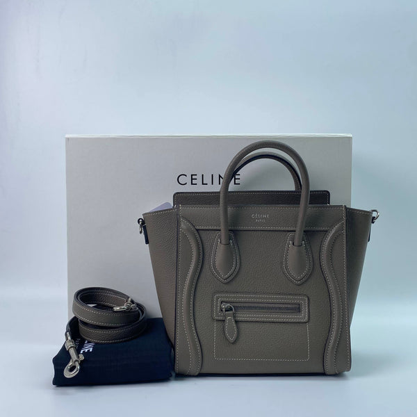 【TikTok Livestream】Celine Luggage Bag Nano Grey Shoulder Bag