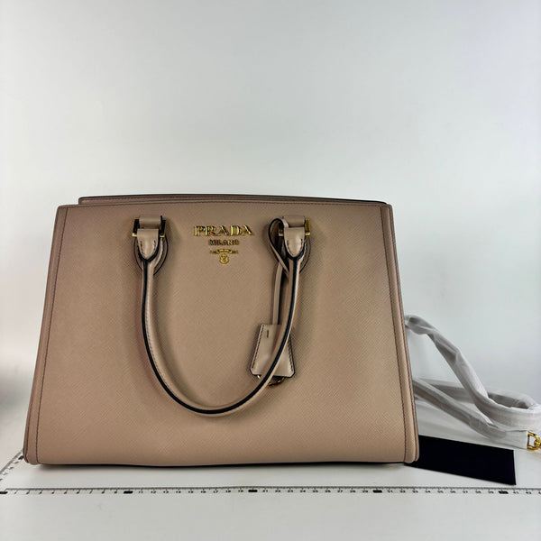 【TikTok Livestream】Prada Galleria Saffiano Nude Pink Shoulder Bag