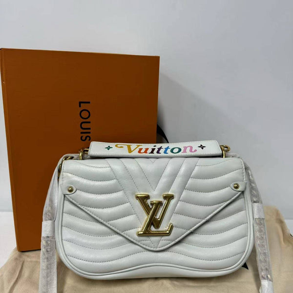 【TikTok Livestream】Louis Vuitton/LV New Wave MM Chain White Crossbody