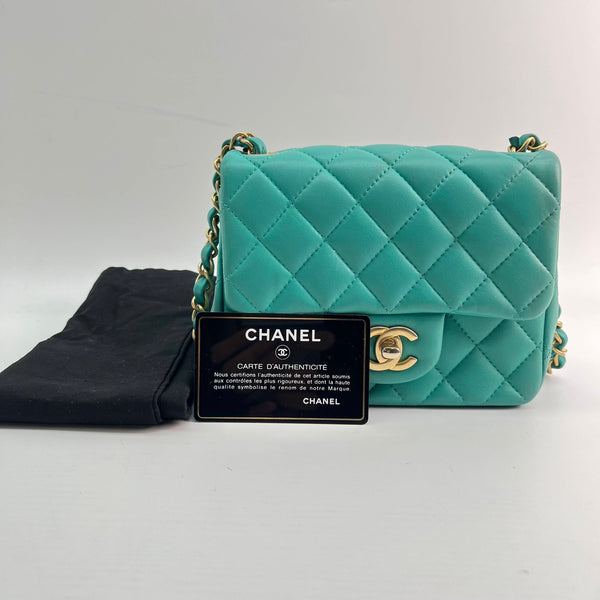 Chanel/CC Quilted Mini Square Green Flap Bag Crossbody