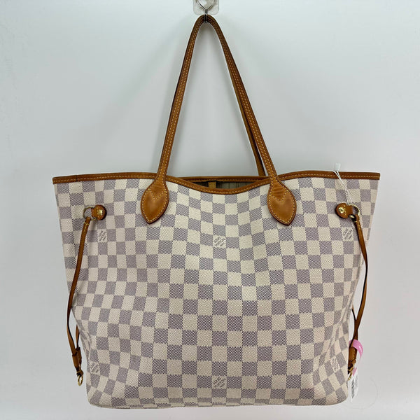 【TikTok Livestream】Louis Vuitton/LV Neverfull MM Coated Canvas Damier Azur Tote Bag