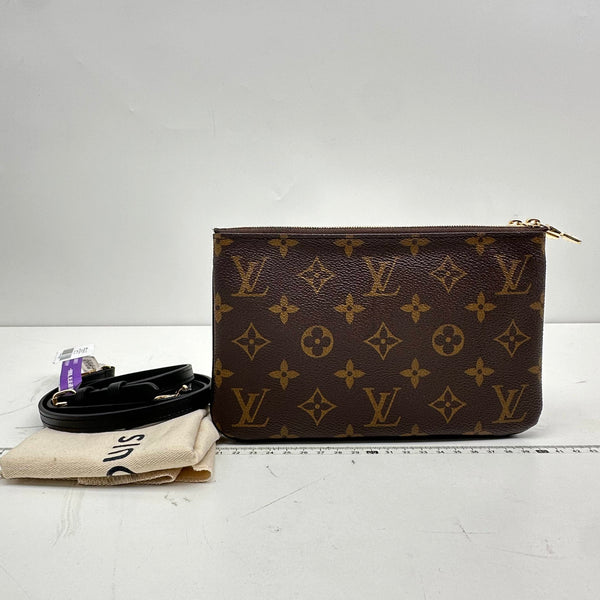 【TikTok Livestream】Louis Vuitton/LV Giant Reverse Double Zip Pochette Monogram Crossbody