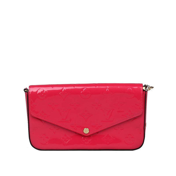 【TikTok Livestream】Louis Vuitton/LV Felicie Pochette Vernis Hot Pink Crossbody