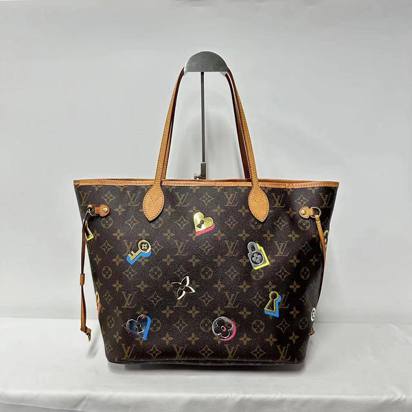 【TikTok Livestream】Louis Vuitton/LV Neverfull MM Coated Canvas Monogram Pink Interior Limited Edition Tote Bag