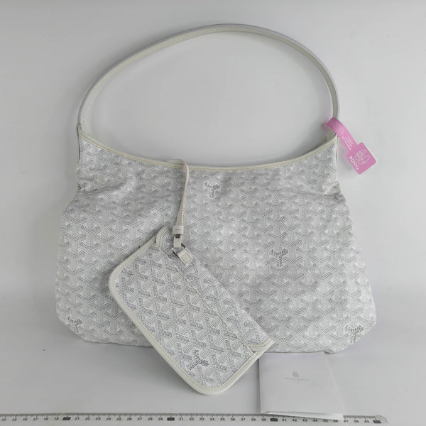 【TikTok Livestream】Goyard Boheme Hobo Coated Canvas White Tote Bag